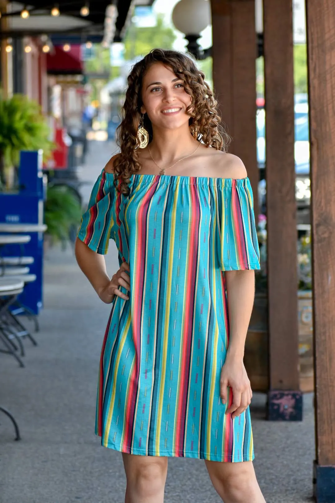 You Know My Name Dress - Multi Color Striped